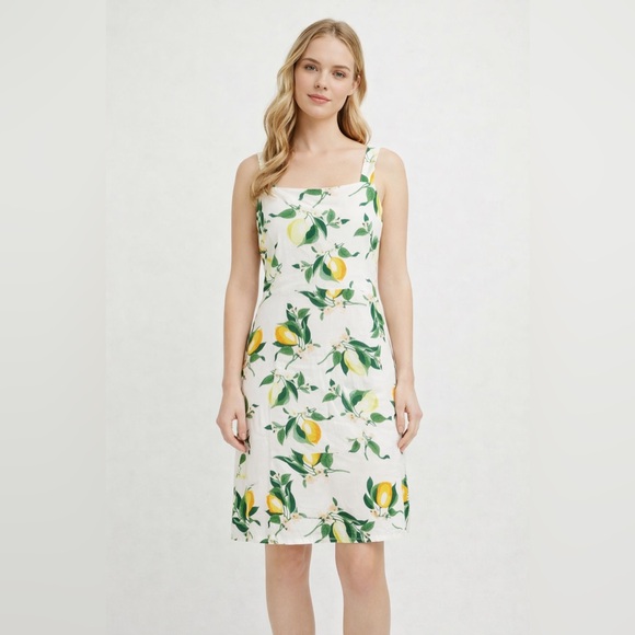 Ann Taylor Dresses & Skirts - Size 6P Ann Taylor (NWT) Lemon Sundress, Square Neck Sheath Dress, Line